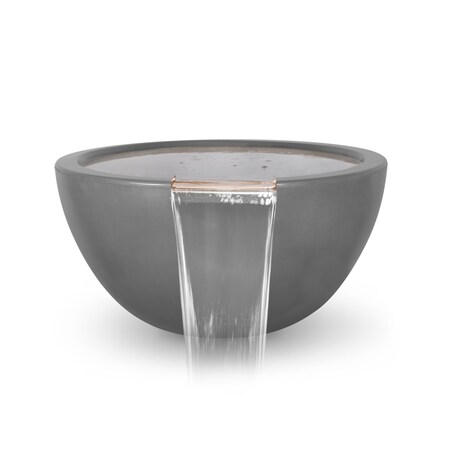 The Outdoor Plus 38 Round Luna Water Bowl - GFRC Concrete - Natural Gray - OPT-LUNWO38-NGY